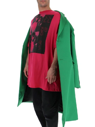Shop Raf Simons Oversized Single Breasted Coat In Green