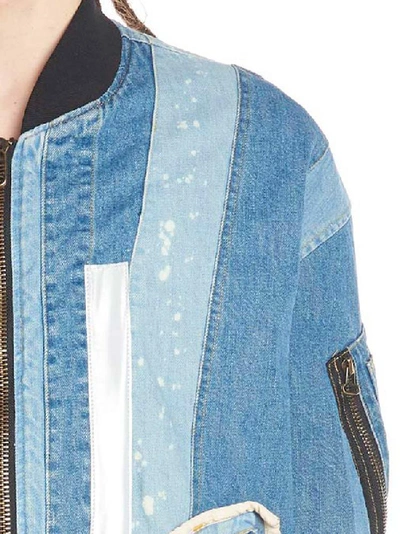 Shop Facetasm Patchwork Bomber Jacket In Blue