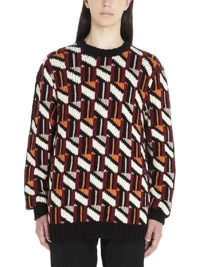 Shop Prada Geometric Jacquard Knitted Pullover In Multi