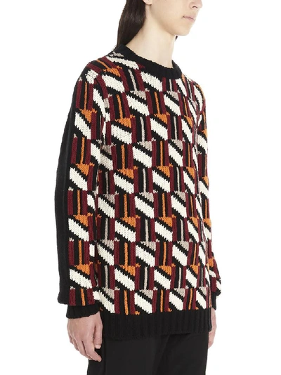 Shop Prada Geometric Jacquard Knitted Pullover In Multi