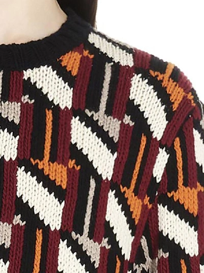 Shop Prada Geometric Jacquard Knitted Pullover In Multi