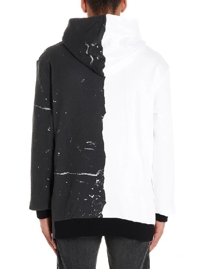 Shop Balmain Graphic Print Hoodie In White