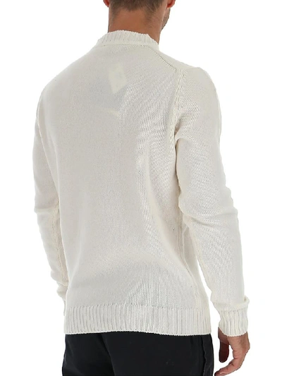 Shop Fendi Karligraphy Logo Knitted Sweater In White