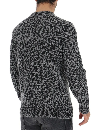 Shop Saint Laurent Jacquard Print Knitted Pullover In Multi