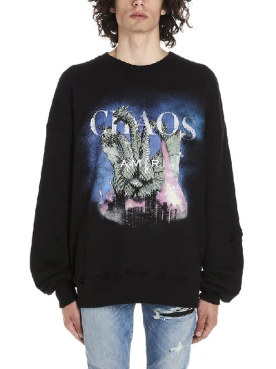 Shop Amiri Graphic Print Sweatshirt In Black