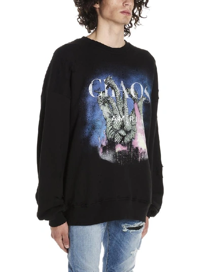 Shop Amiri Graphic Print Sweatshirt In Black