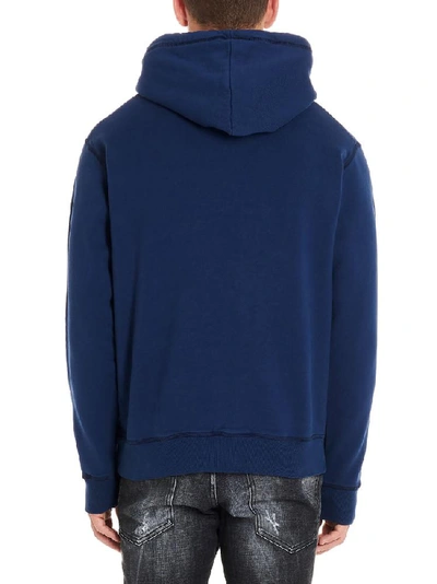 Shop Dsquared2 Graphic Printed Hoodie In Blue