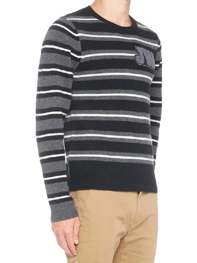 Shop Jw Anderson Logo Striped Jumper In Grey