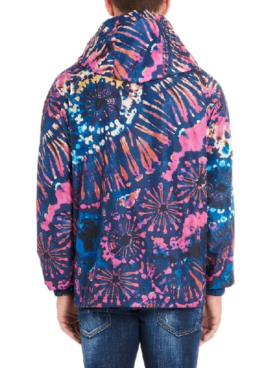 Shop Dsquared2 Tie Dye Print Hooded Jacket In Multi