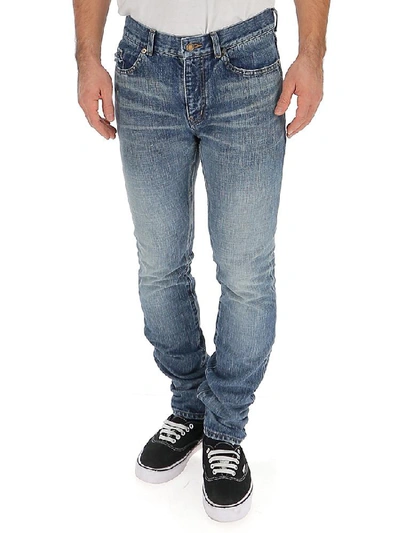 Shop Saint Laurent Skinny Denim Jeans In Blue