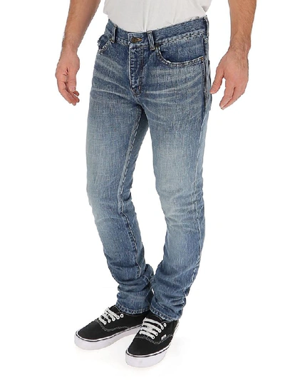 Shop Saint Laurent Skinny Denim Jeans In Blue
