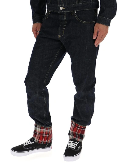 Shop Alexander Mcqueen Checked Folds Skinny Jeans In Multi