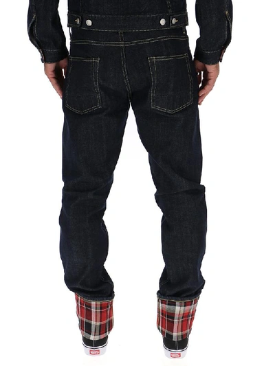 Shop Alexander Mcqueen Checked Folds Skinny Jeans In Multi