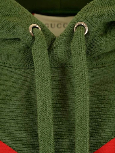 Shop Gucci Manifesto Logo Printed Hoodie In Green