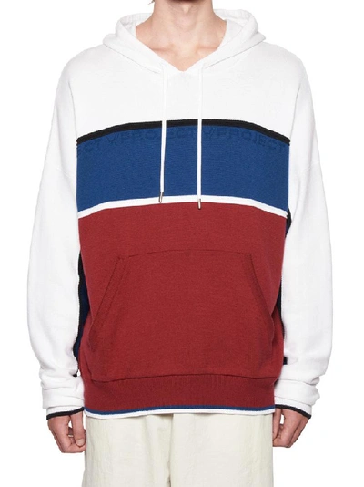 Shop Y/project Y / Project Striped Panel Hoodie In White