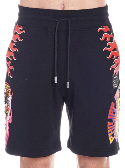 Shop Philipp Plein Philip Plein Printed Shorts In Black