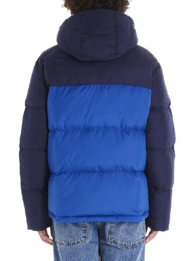 Shop Polo Ralph Lauren Contrasting Panelled Hooded Down Jacket In Blue