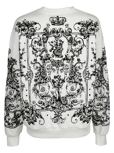Shop Dolce & Gabbana Floccato Logo Sweater In White