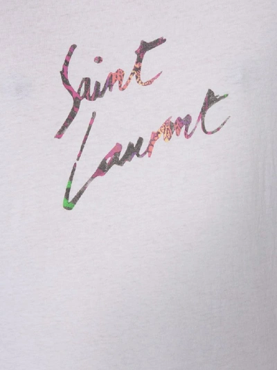 Shop Saint Laurent Logo T In White