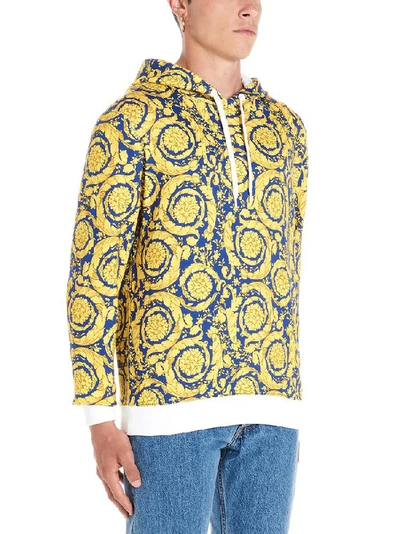 Shop Versace Baroque Print Hoodie In Multi