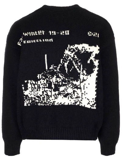 Shop Off-white Ruined Factory Logo Sweater In Black