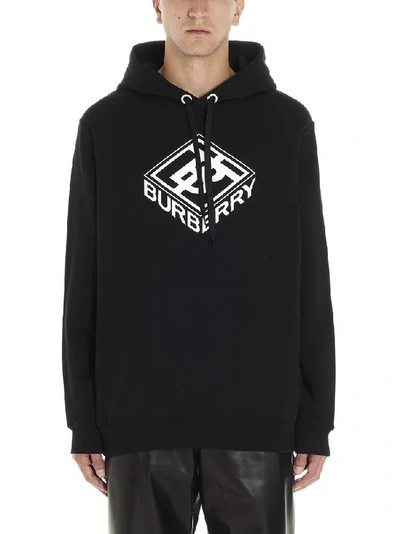 Shop Burberry Logo Print Hoodie In Black