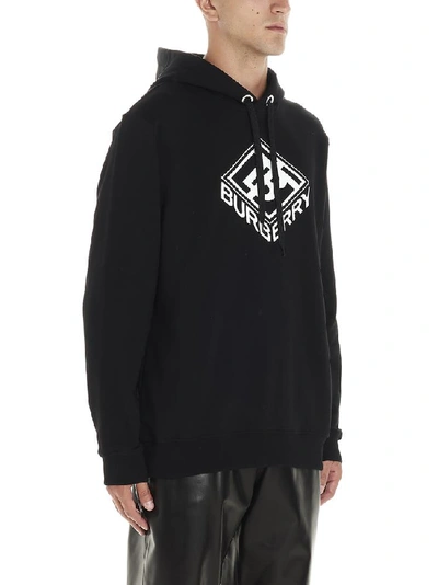 Shop Burberry Logo Print Hoodie In Black