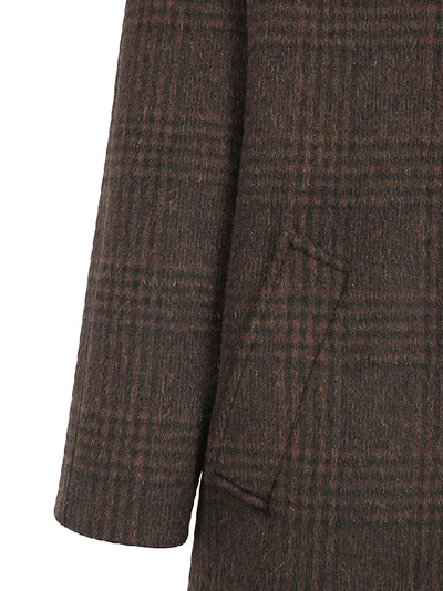 Shop Balenciaga Oversized Checked Coat In Brown