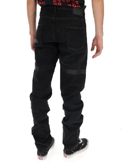 Shop Heron Preston Straight Leg Stripe Detail Jeans In Black