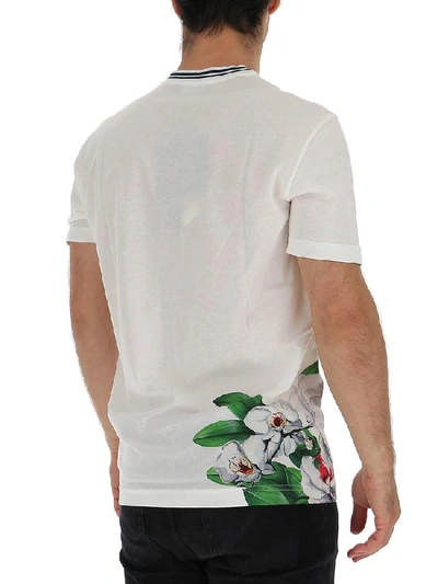 Shop Dolce & Gabbana Orchid Logo Print T In White