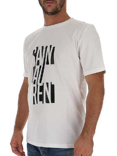 Shop Saint Laurent Logo Print T In White