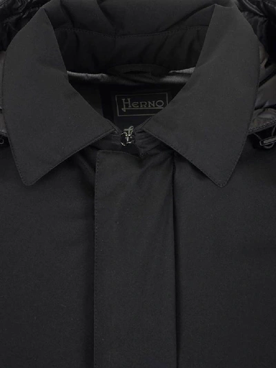 Shop Herno Hooded Zip In Black