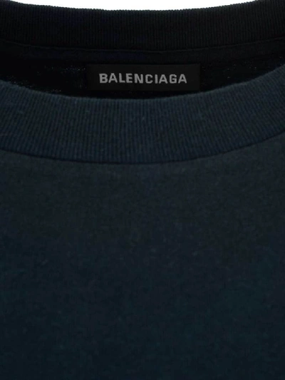 Shop Balenciaga Embroidered Logo T In Blue