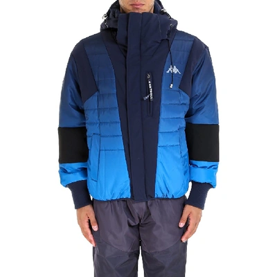 Kappa Kontroll Contrasting Panelled Down Jacket In Blue | ModeSens