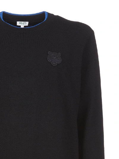 Shop Kenzo Tiger Logo Patch Pullover In Black