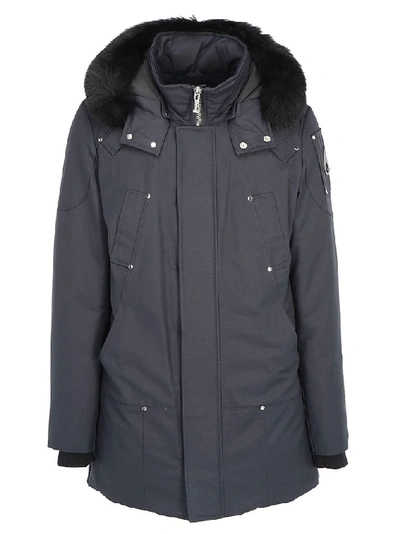 Shop Moose Knuckles Stirling Parka Coat In Navy