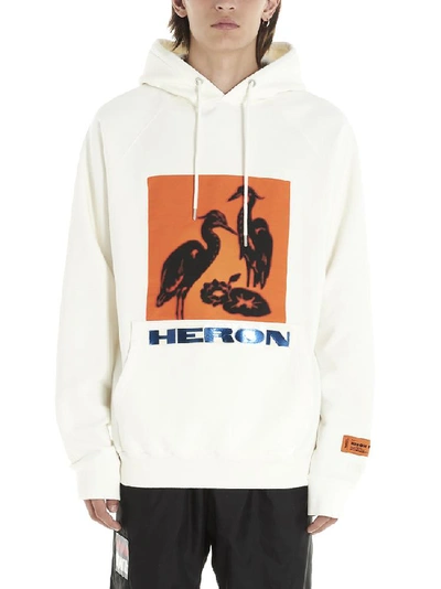 Shop Heron Preston Logo Printed Hoodie In White