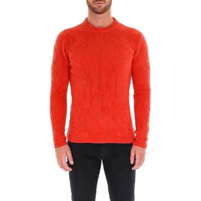 Shop Nuur Ribbed Crewneck Sweater In Orange