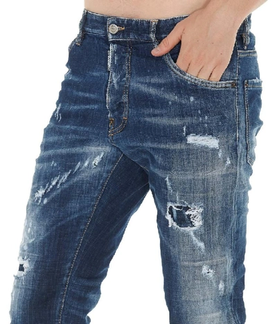Shop Dsquared2 Cool Guy Distressed Jeans In Blue
