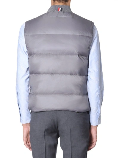 Shop Thom Browne 4 Bar Down Vest In Grey
