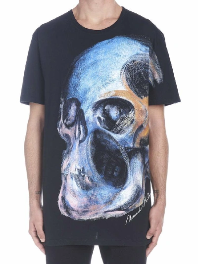 Shop Alexander Mcqueen Painted Skull Printed T In Black