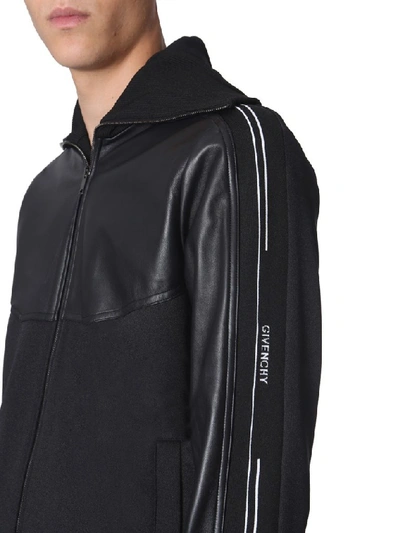 Shop Givenchy Logo Tape Panelled Jacket In Black