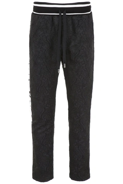 Shop Dolce & Gabbana Jacquard Jogger Pants In Black
