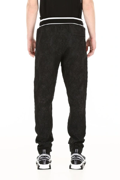 Shop Dolce & Gabbana Jacquard Jogger Pants In Black