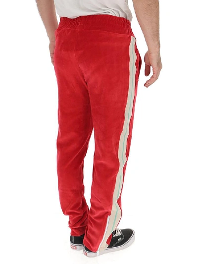Shop Palm Angels Logo Side Stripe Track Pants In Red