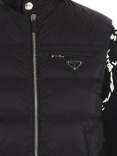 Shop Prada Logo Plaque Padded Gilet In Black