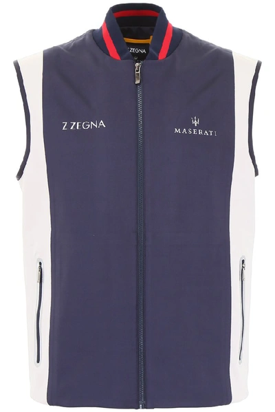 Shop Z Zegna X Maserati Contrasting Panelled Vest In Multi