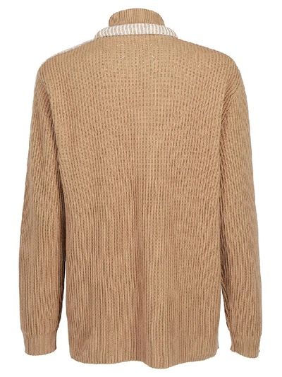 Shop Maison Margiela Layered Funnel Neck Knitted Jumper In Multi