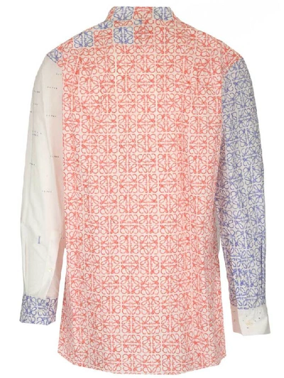 Shop Loewe Monogram Printed Asymmetric Shirt In Multi