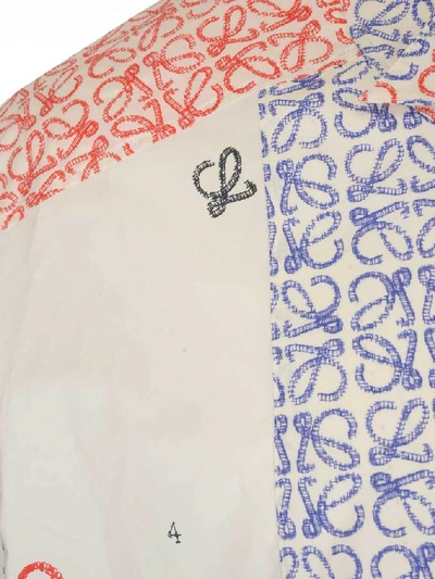 Shop Loewe Monogram Printed Asymmetric Shirt In Multi
